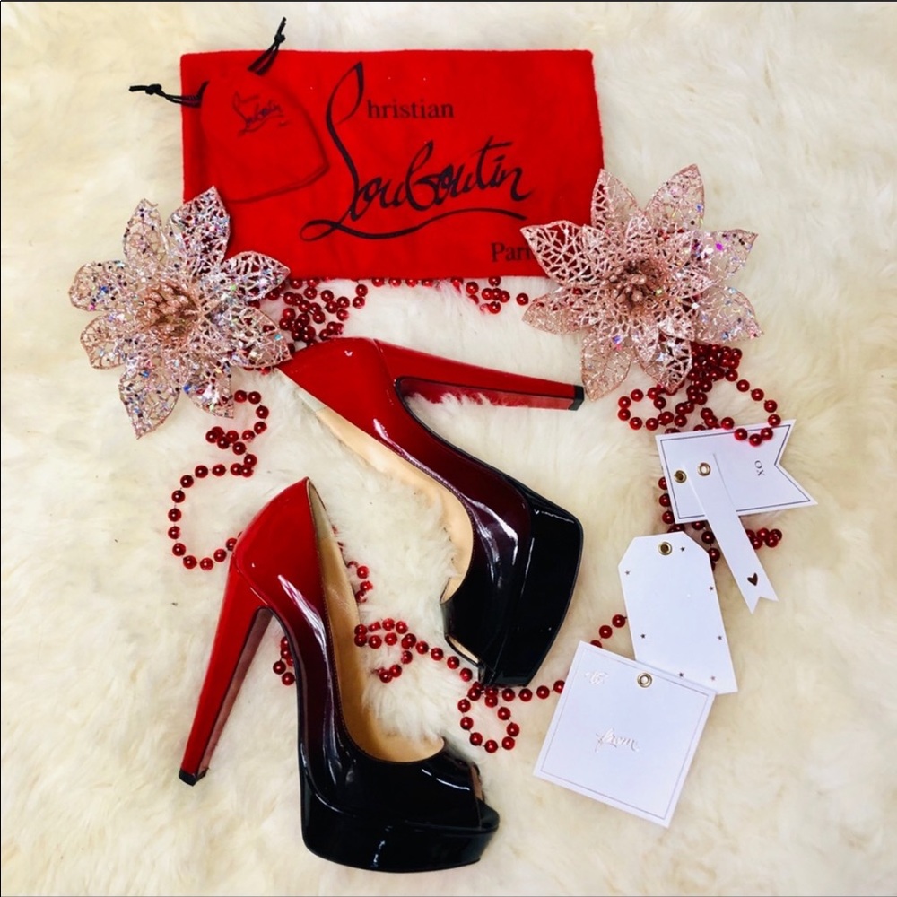 Authentic Christian Louboutin peep toe heels